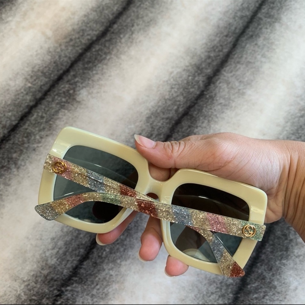 Gucci GG0328S 004 Rainbow Square Sunglasses - Picture 10 of 10